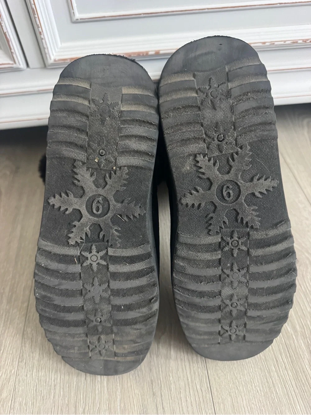 Kohl's Black Faux Fur Winter Boots with Button Accent